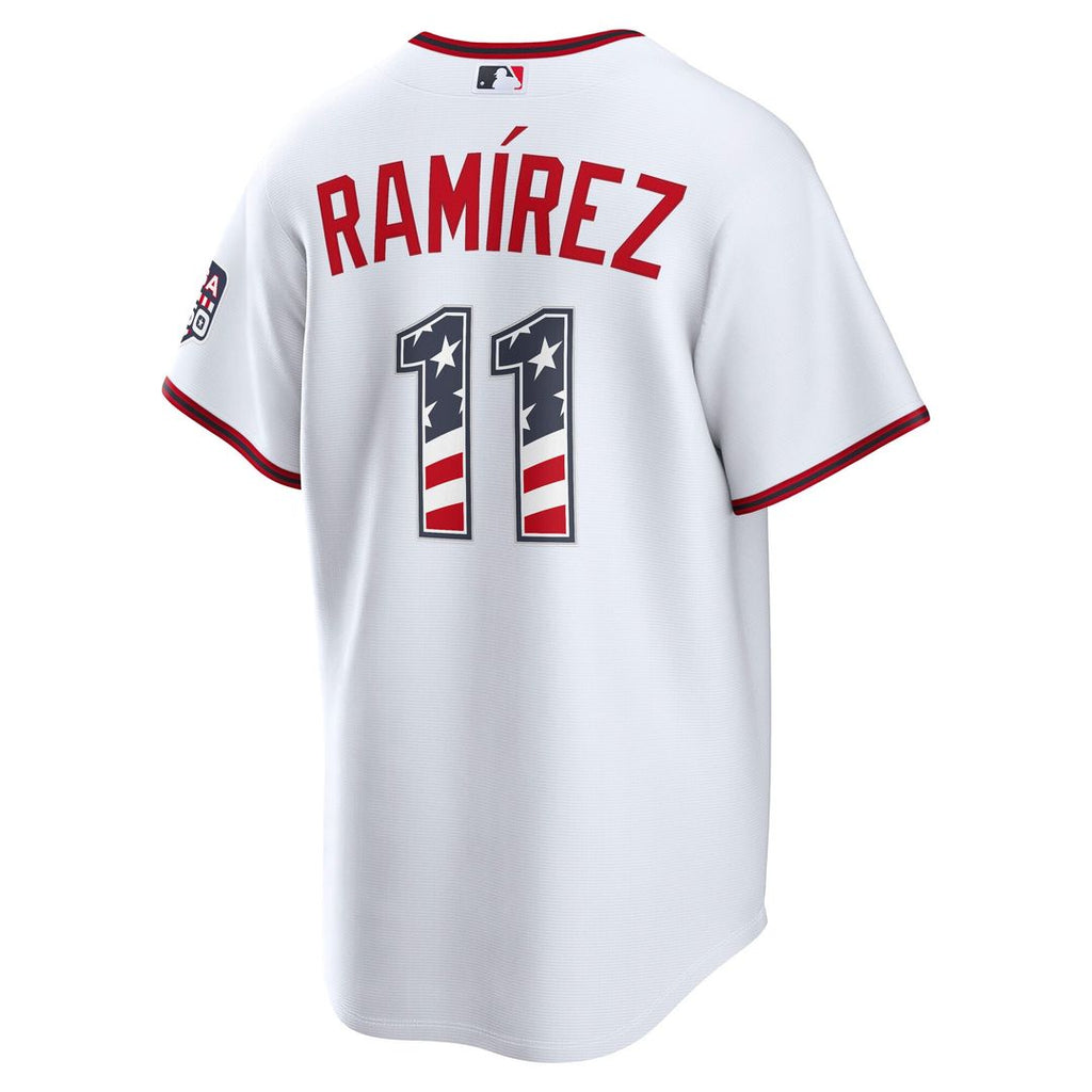 Cleveland Guardians Jos¨¦ Ram¨ªrez Nike USA 250 Fourth of July Home Stadium Jersey - White