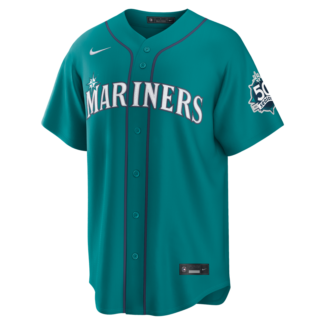 Seattle Mariners Julio Rodr¨ªguez Nike Home Stadium 50th Season Patch Jersey - White