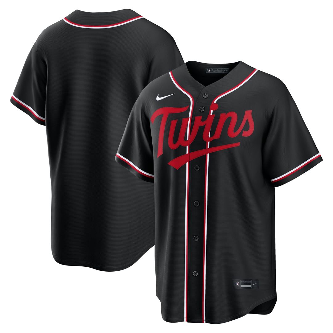 Minnesota Twins Nike Fashion Replica Black Out Jersey