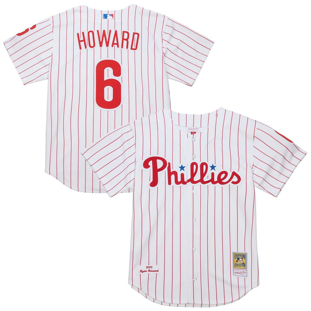 Philadelphia Phillies Ryan Howard Mitchell & Ness Cooperstown Authentic Jersey ¨C White