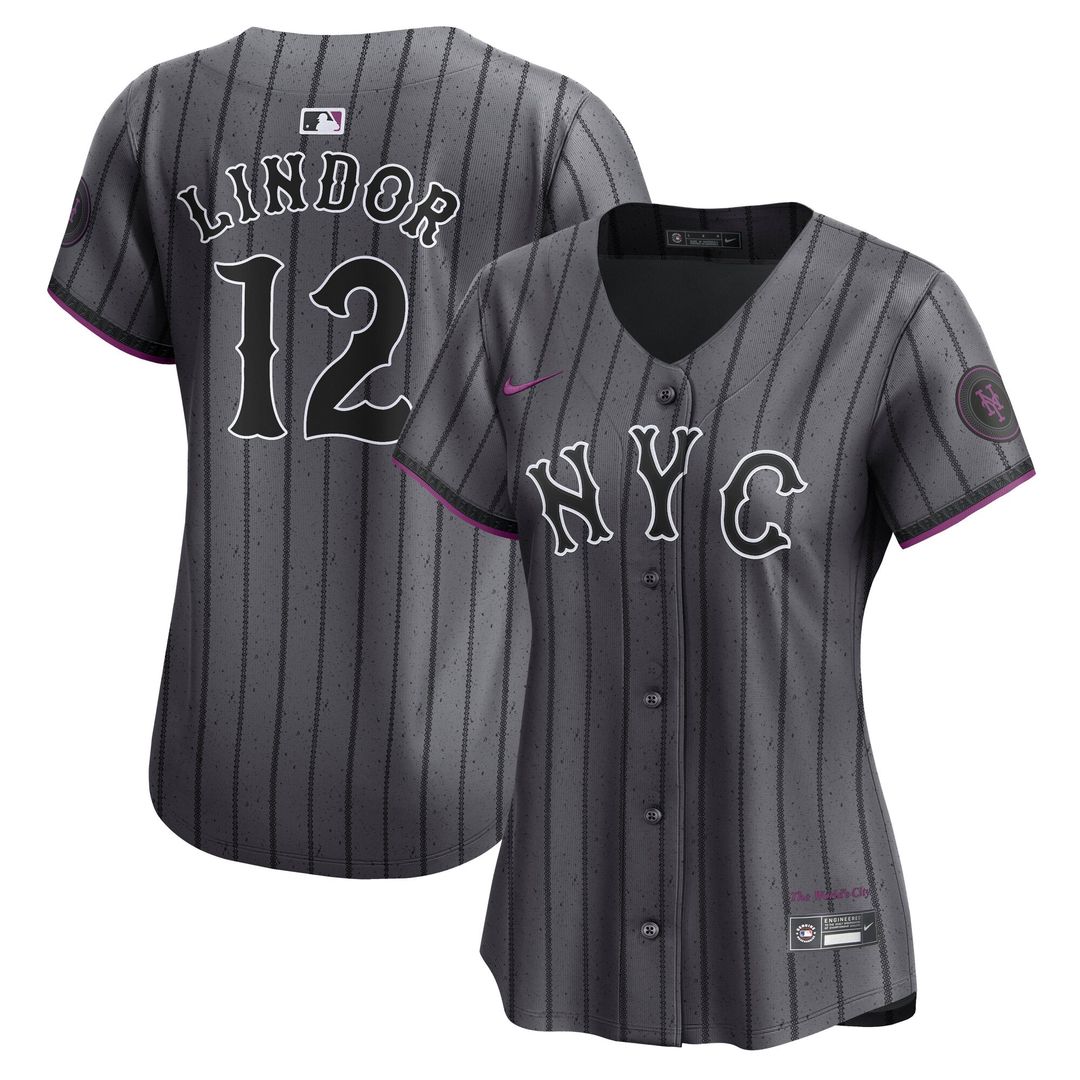 New York Mets Francisco Lindor Nike Women's City Connect Limited Jersey - Gray