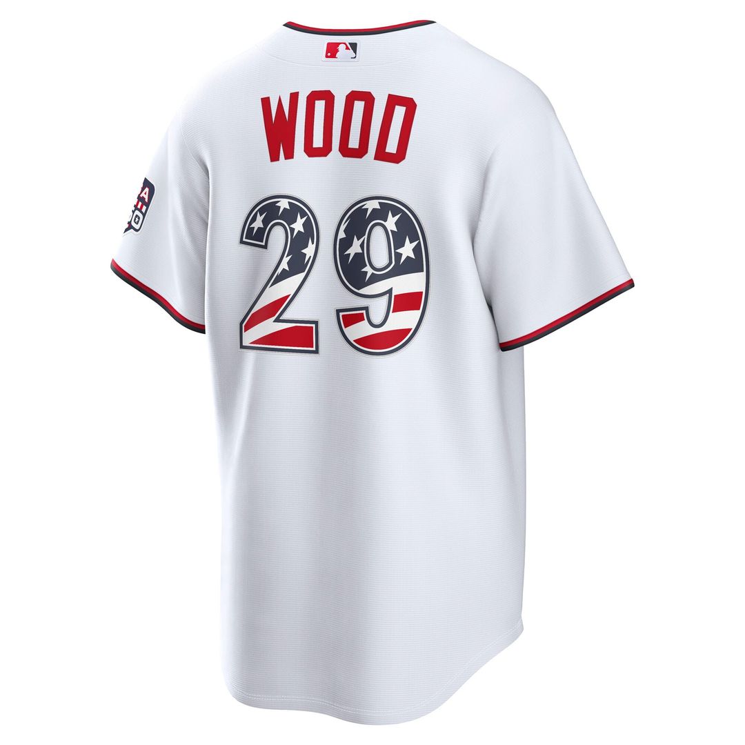 Washington Nationals James Wood Nike USA 250 Fourth of July Home Stadium Jersey - White