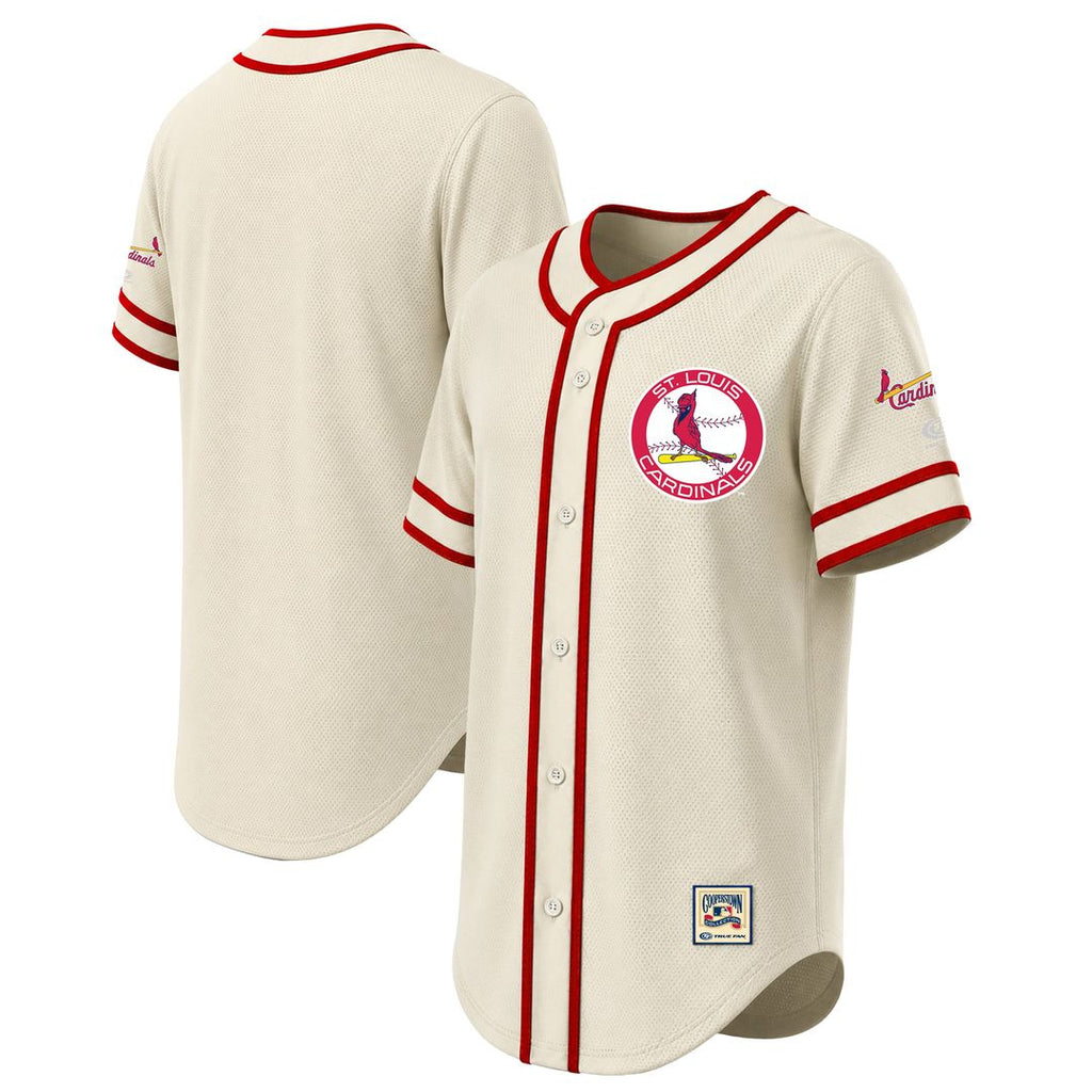 St. Louis Cardinals Stitches Throwback Fashion Jersey - Natural