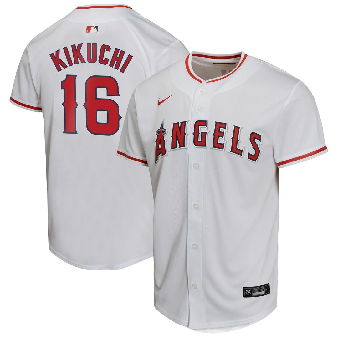 Los Angeles Angels Yusei Kikuchi Nike Youth Home Game Player Jersey - White