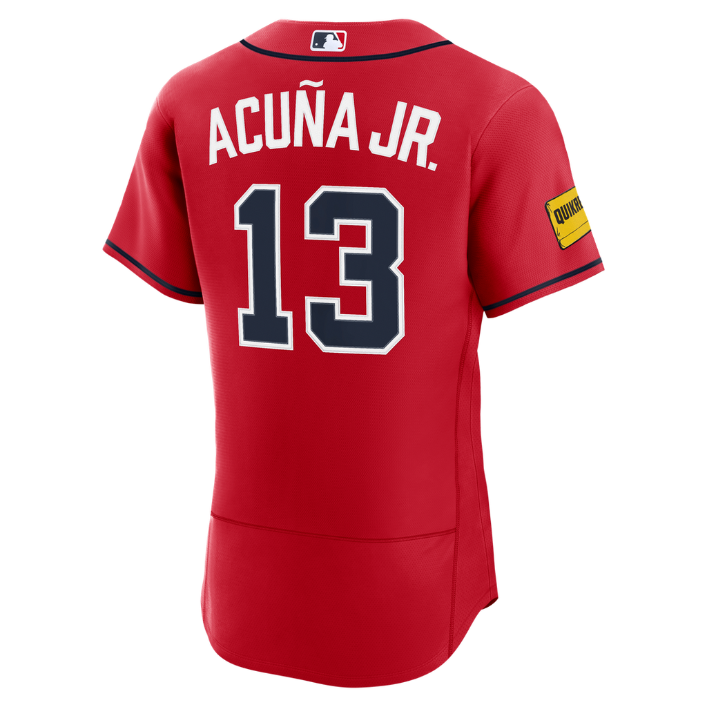 Atlanta Braves Ronald Acu?a Jr. Nike Alternate Authentic Sponsor Patch Jersey - Red