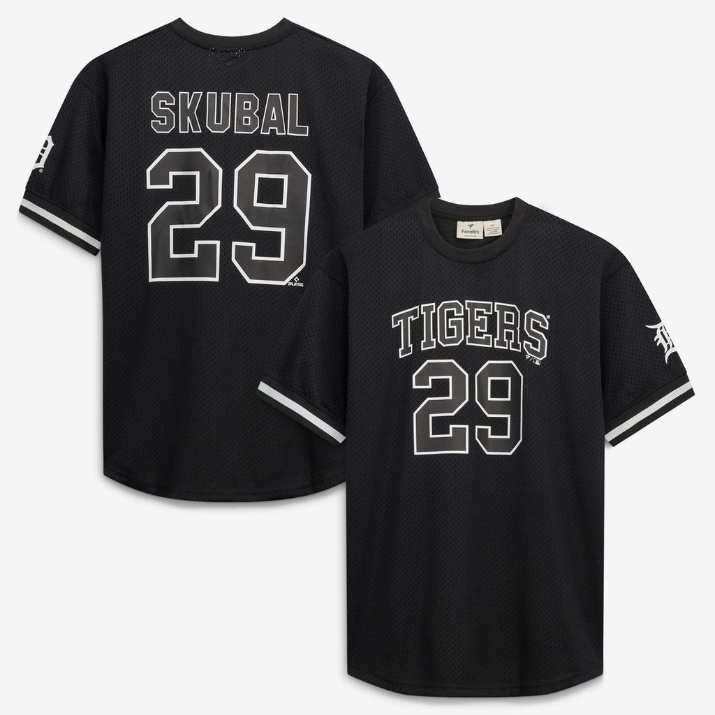 Detroit Tigers Tarik Skubal Fanatics Big & Tall Heavyweight Mesh Jersey - Black/White