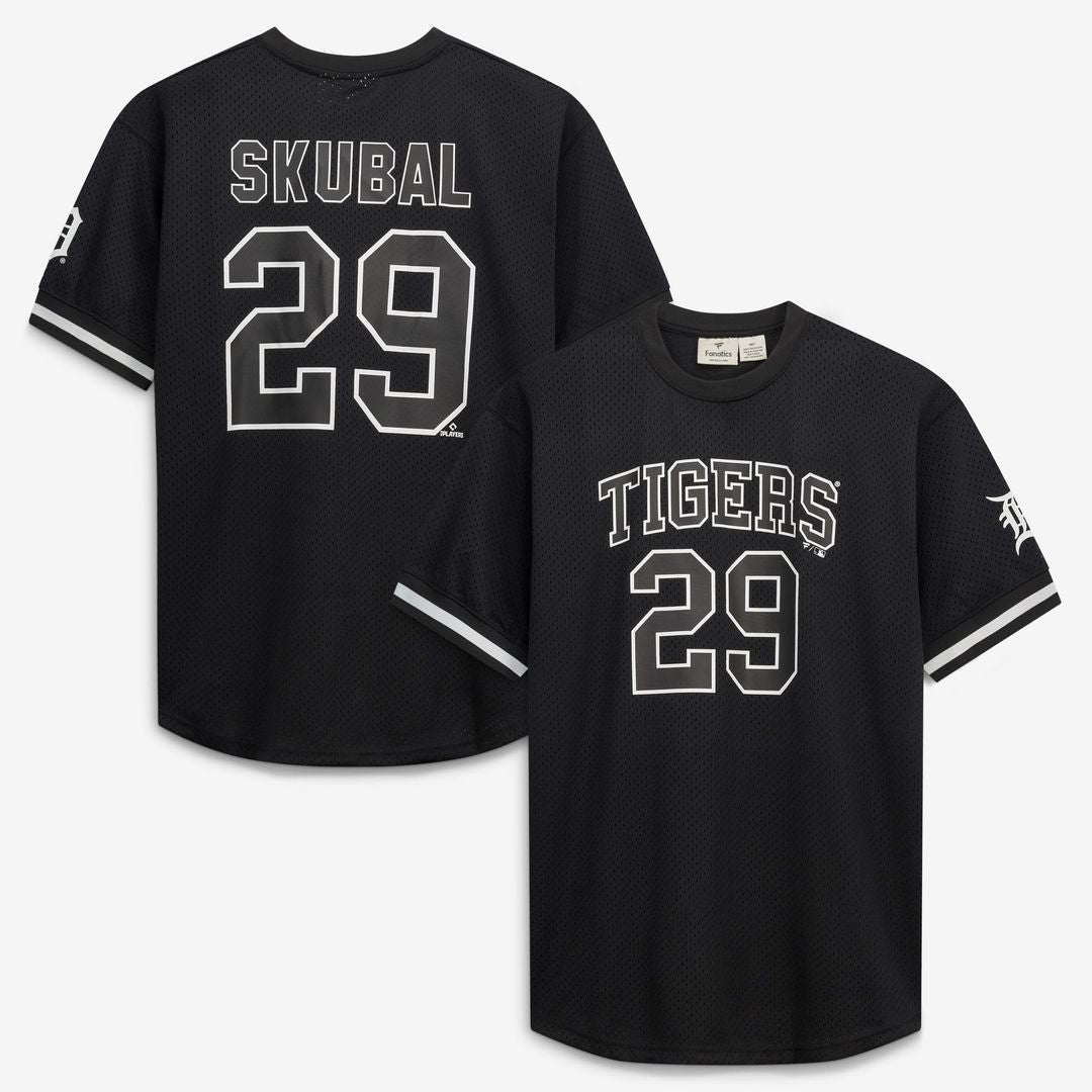 Detroit Tigers Tarik Skubal Fanatics Big & Tall Heavyweight Mesh Jersey - Black/White