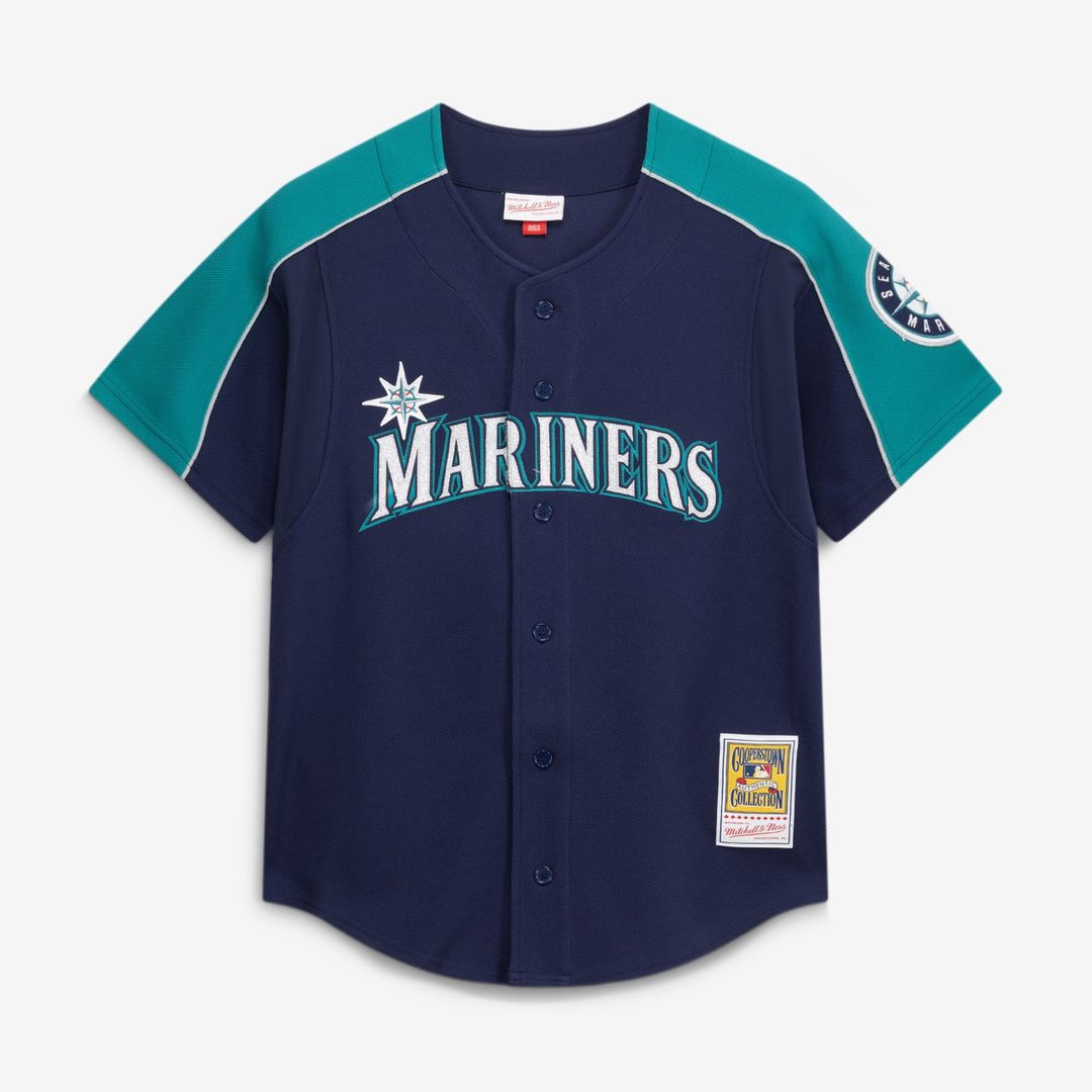 Seattle Mariners Ichiro Suzuki Mitchell & Ness 2006 Cooperstown Mesh Batting Practice Button - Up Jersey - Navy