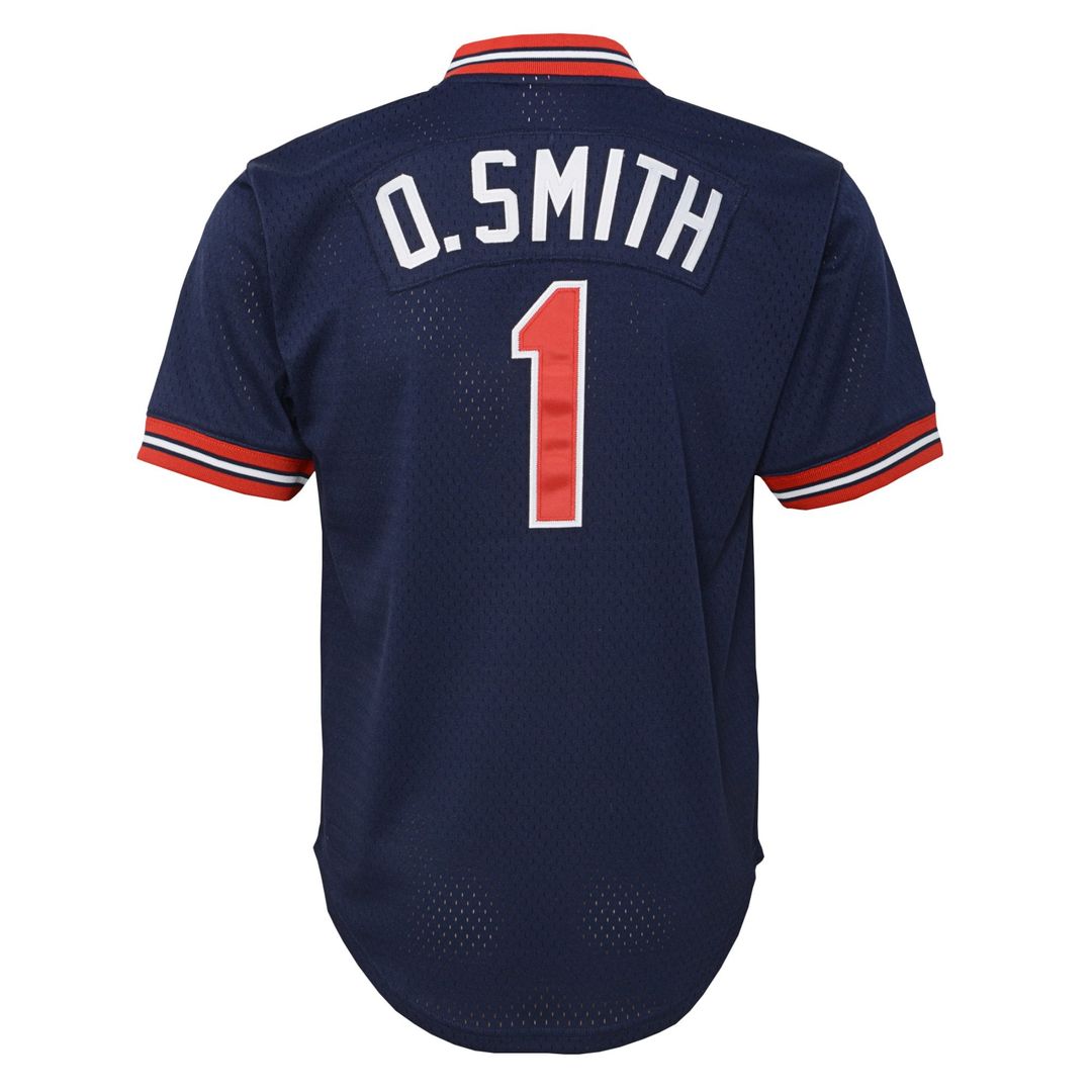 St. Louis Cardinals Ozzie Smith Mitchell & Ness Youth Cooperstown Mesh Batting Practice Jersey - Navy