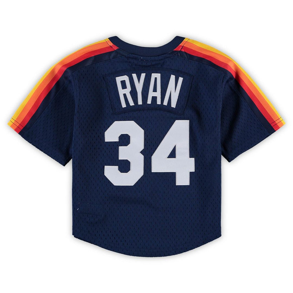 Houston Astros Nolan Ryan Mitchell & Ness Preschool & Toddler Cooperstown Mesh Batting Practice Jersey - Navy