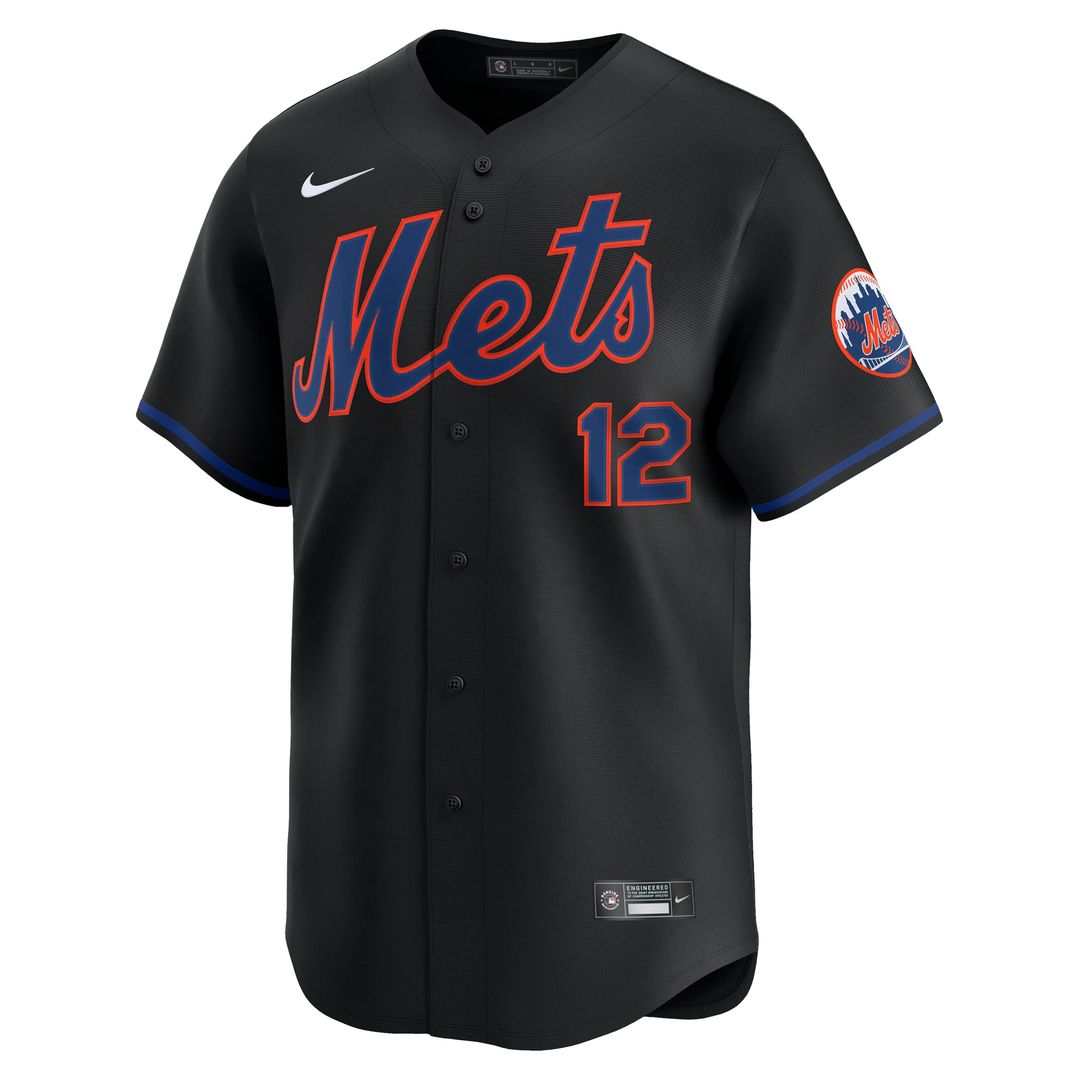 New York Mets Francisco Lindor Nike Alternate Limited Jersey - Black