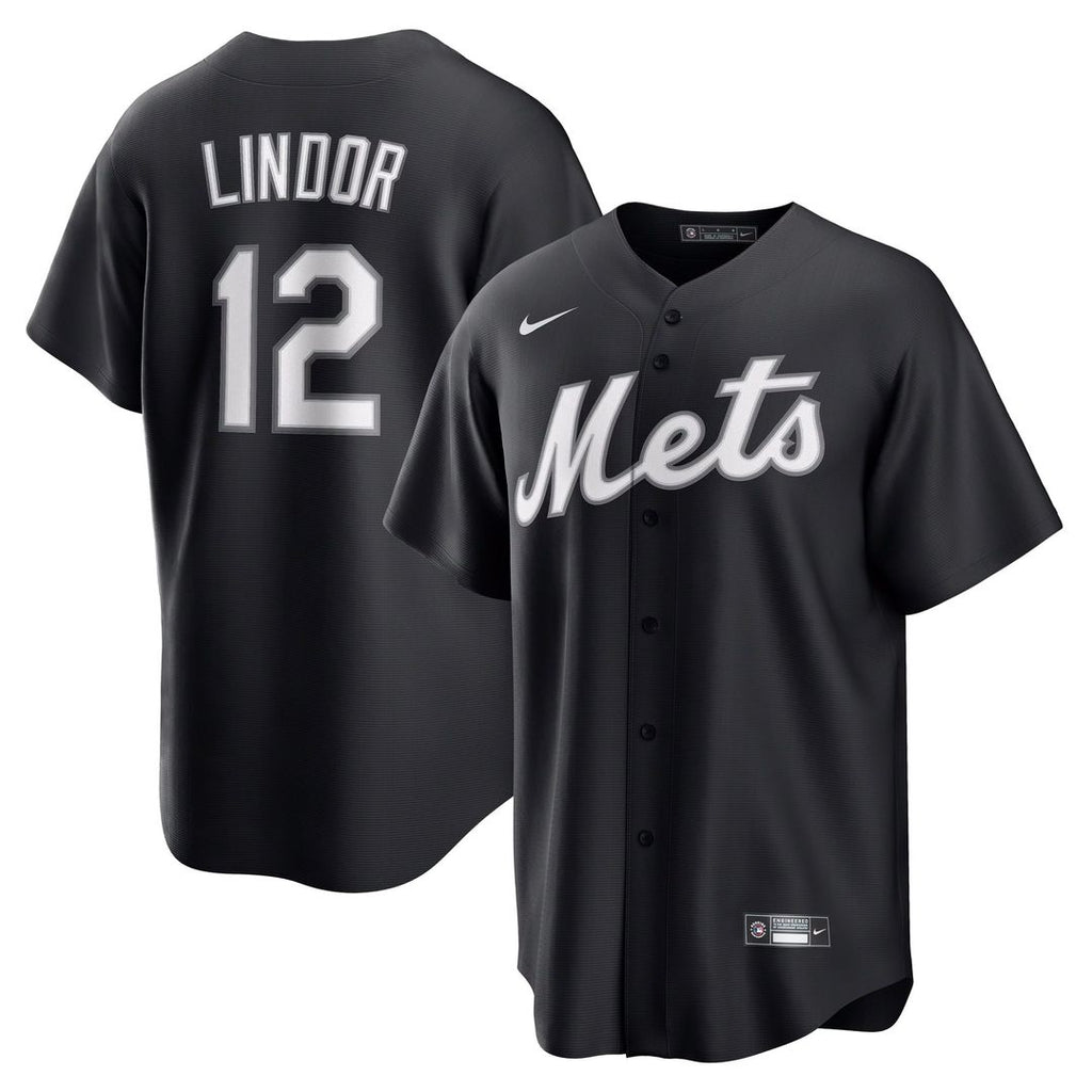 New York Mets Francisco Lindor Nike Replica Player Jersey - Black
