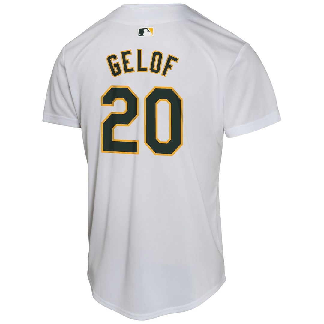 Athletics Zack Gelof Nike Youth Home Game Player Jersey - Gray