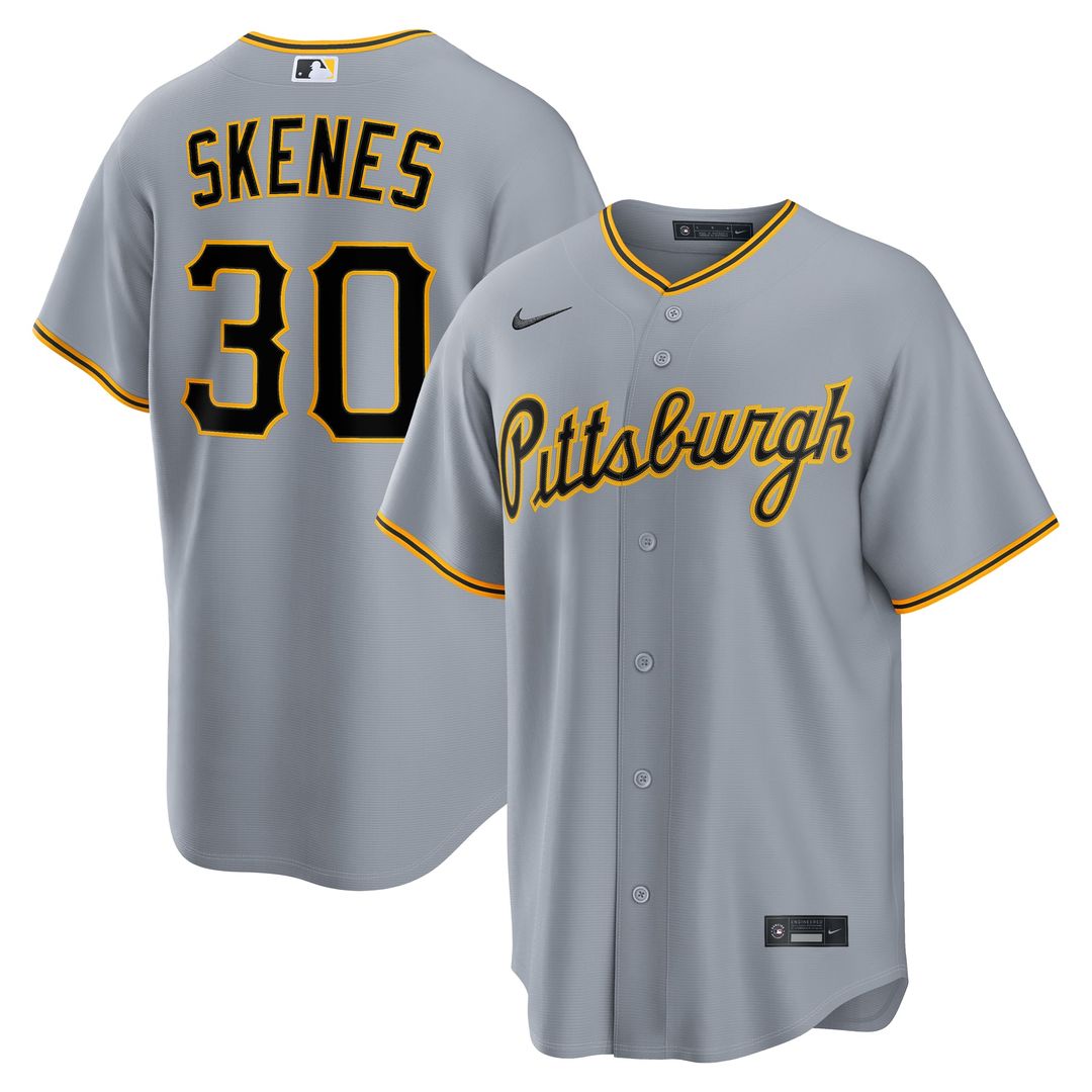 Pittsburgh Pirates Paul Skenes Nike Road Replica Jersey - Gray