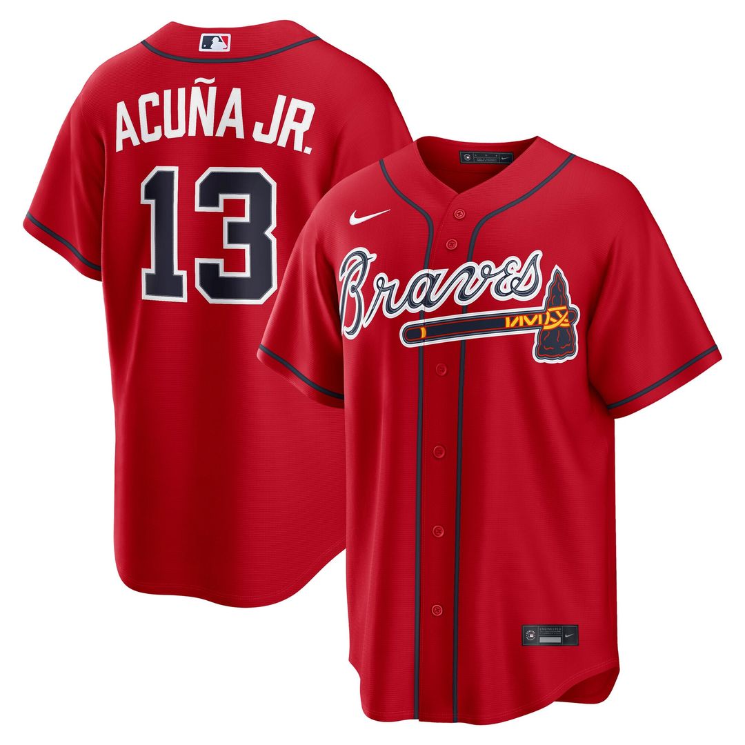 Atlanta Braves Ronald Acu?a Jr. Nike Alternate 2 Replica Jersey - Red