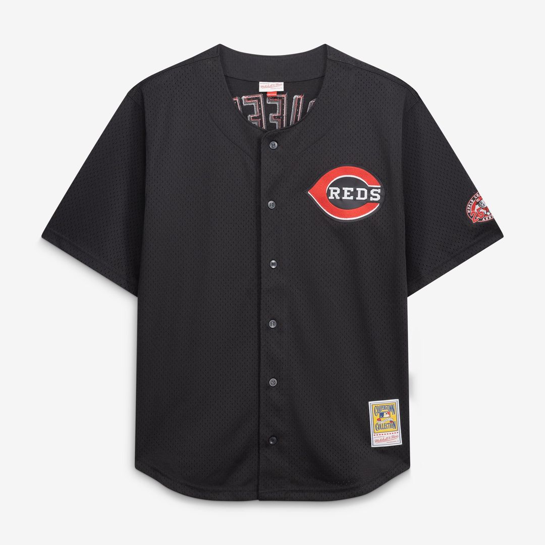 Cincinnati Reds Ken Griffey Jr. Mitchell & Ness Big & Tall Cooperstown Mesh Batting Practice Jersey - Black