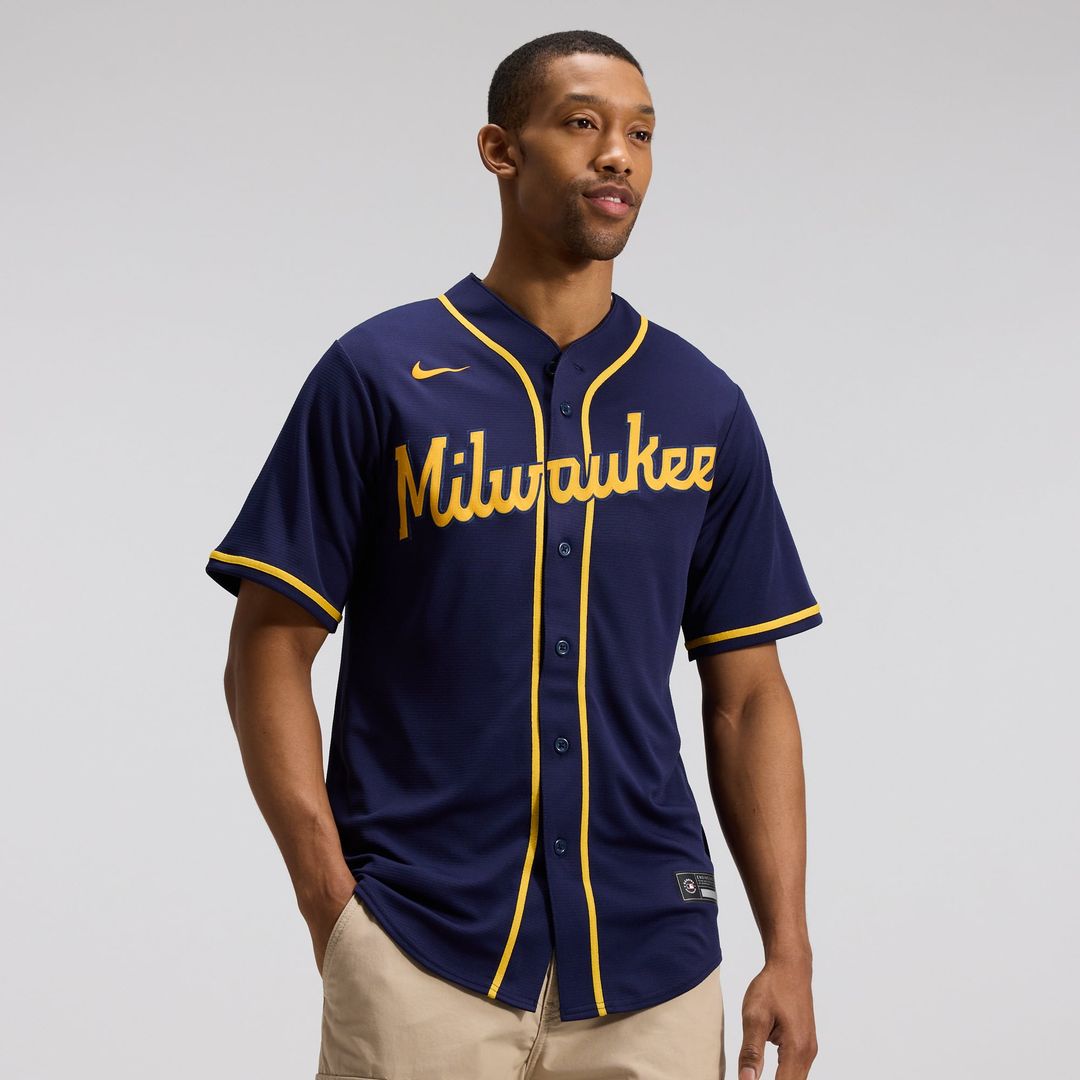 Milwaukee Brewers Nike Alternate Replica Team Jersey - Navy