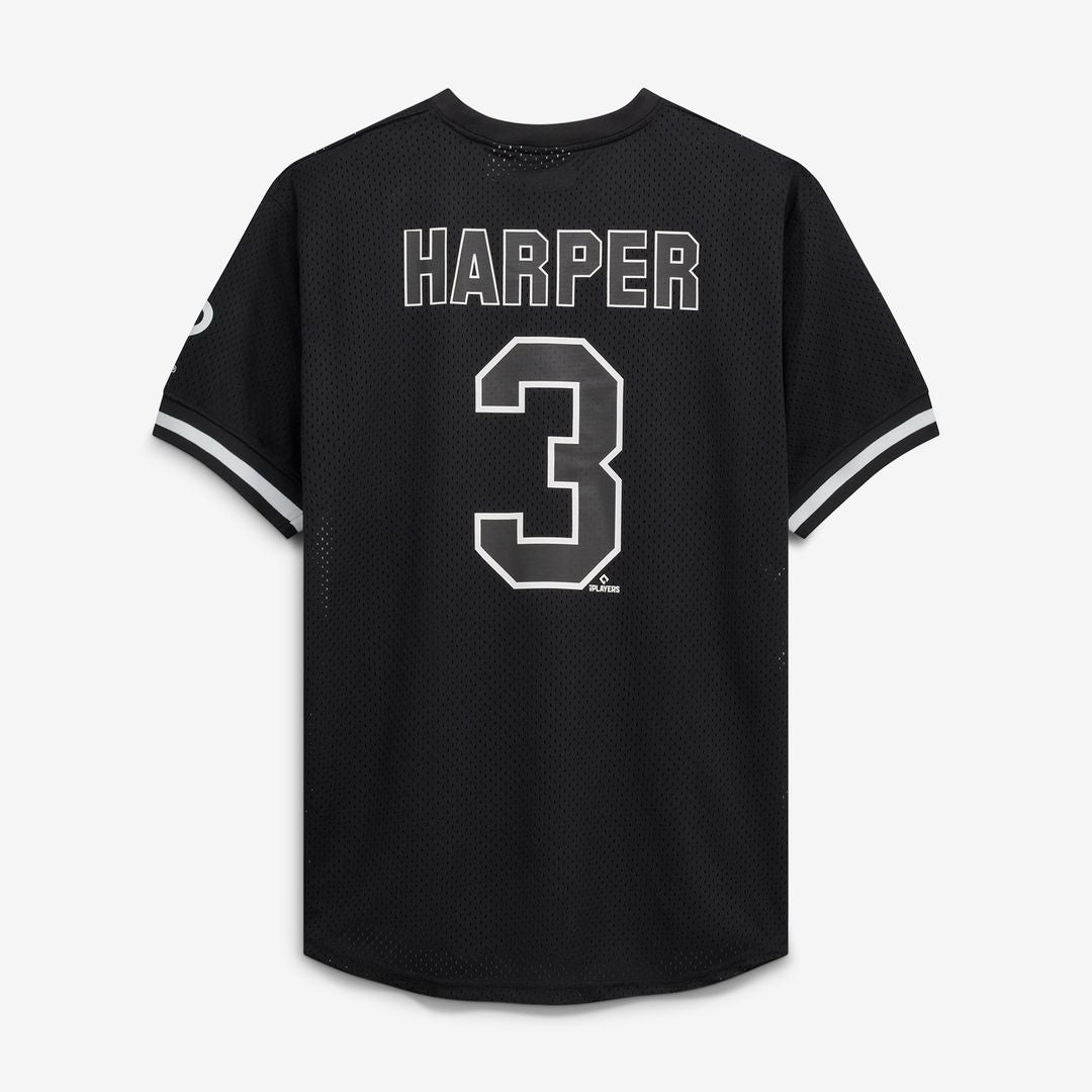 Philadelphia Phillies Bryce Harper Fanatics Big & Tall Heavyweight Mesh Jersey - Black/White